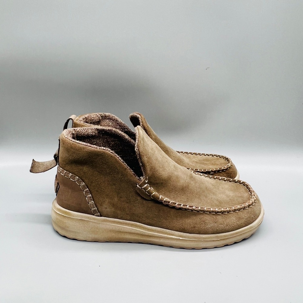 Hey Dude Boots Womens 8 Brown Suede Denny Chukka Ankle Booties Shoes Comfort